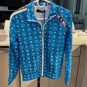 NWT MCM Vibrant Blue Nylon Logo Jacket